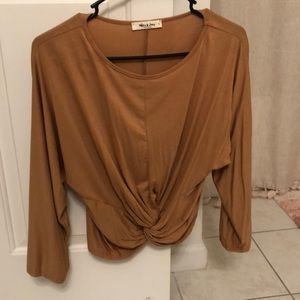 Gold flowy blouse